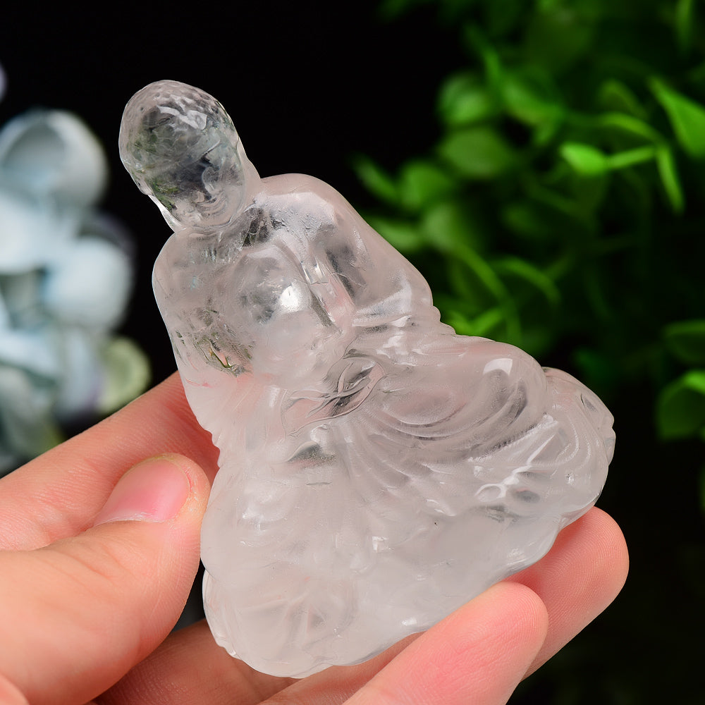 3.2" Clear Quartz Buddha Crystal Carving Bulk Wholesale  Wholesale Crystals