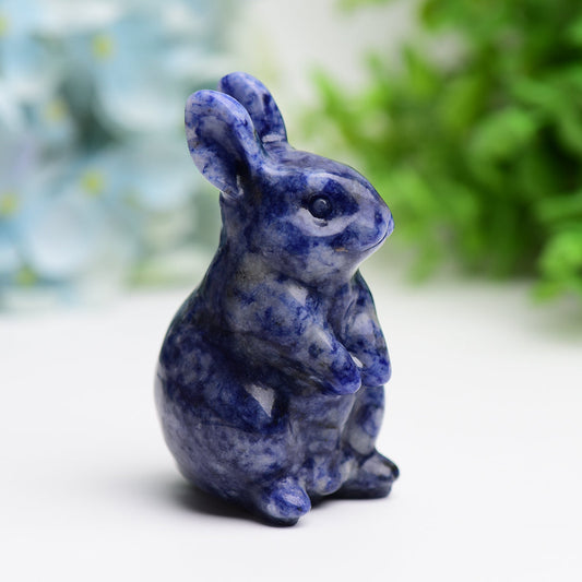 3.0" Sodalite Rabbit Animal Crystal Carving  Wholesale Crystals