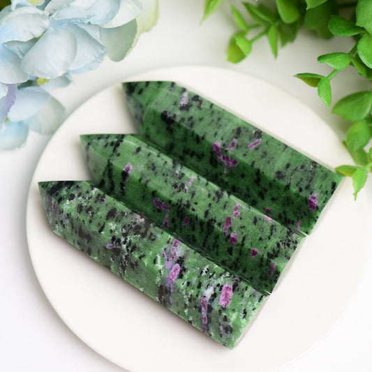 2.5"-4.0" Ruby In Zoisite Crystal Point  Wholesale Crystals