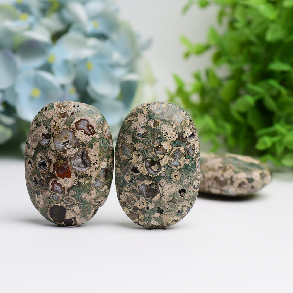 2.4" Rainforest Jasper Palm Stone  Wholesale Crystals