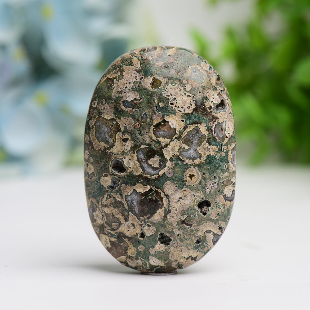 2.4" Rainforest Jasper Palm Stone  Wholesale Crystals