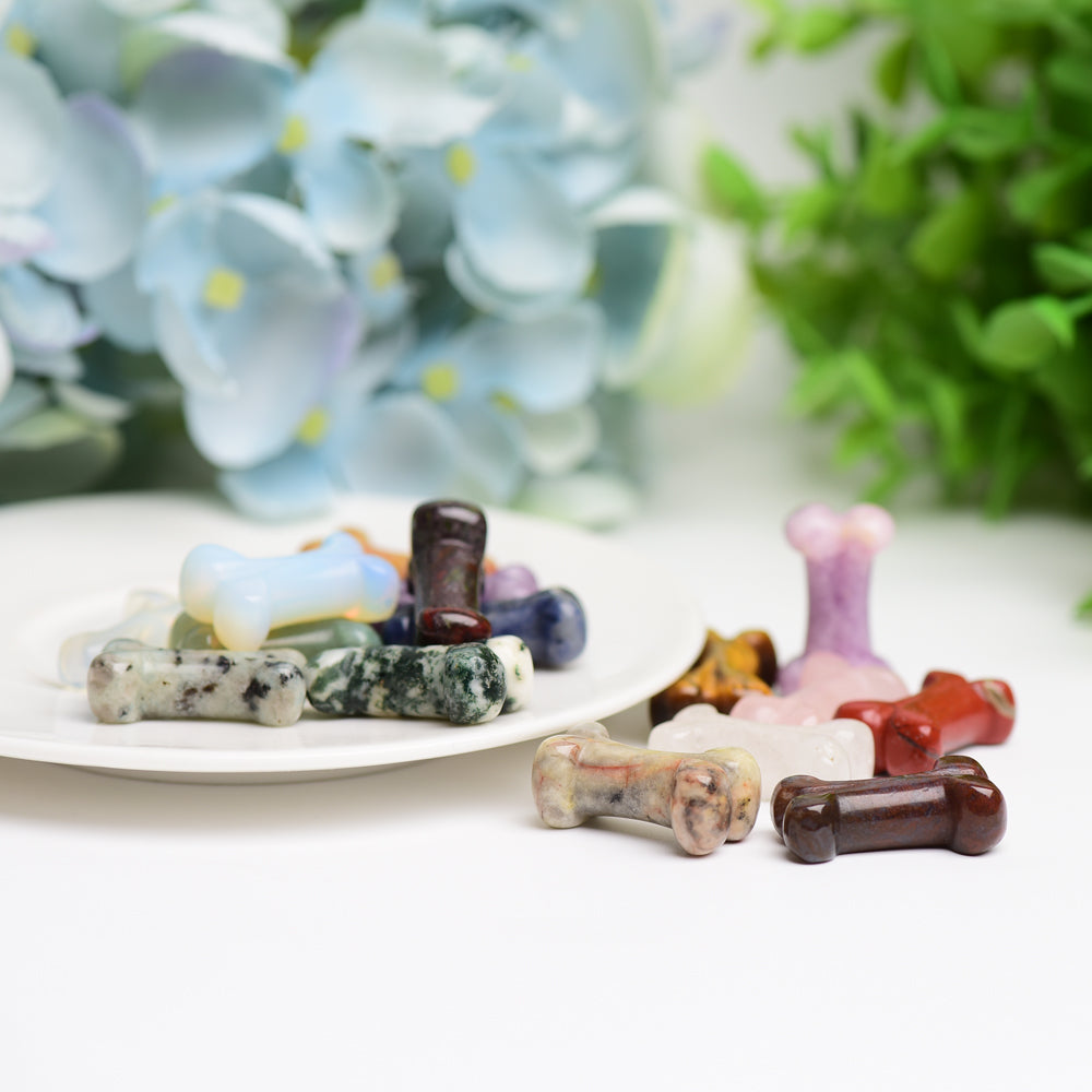 1.0" Mixed Crystal Mini Bones Crystal Carving for Jewelry DIY  Wholesale Crystals