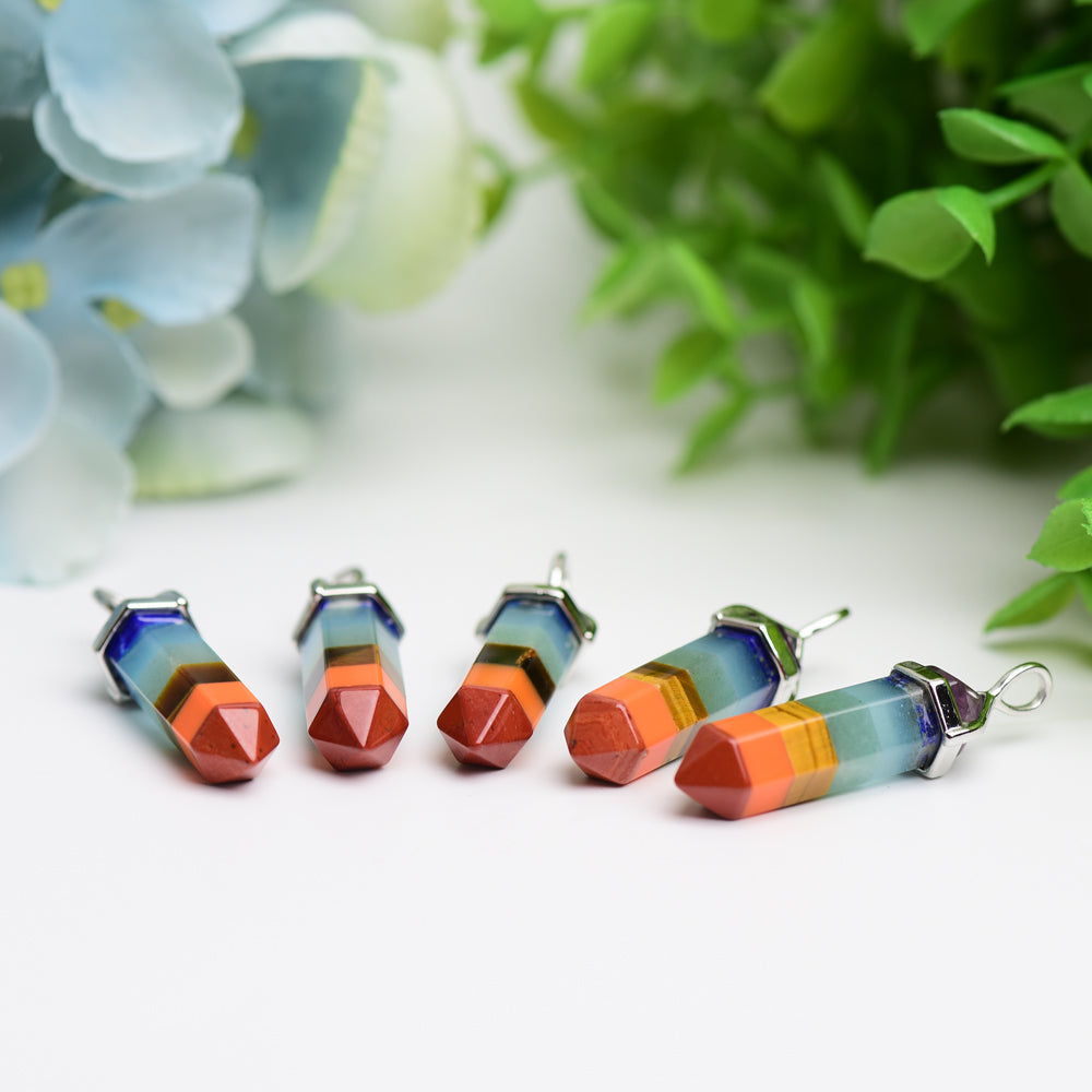1.2" Mini Chakra DT Point Crystal Pendant  Wholesale Crystals