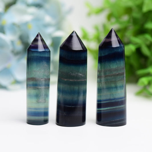 2.5"-3.5" Rainbow Fluorite Crystal Point  Wholesale Crystals