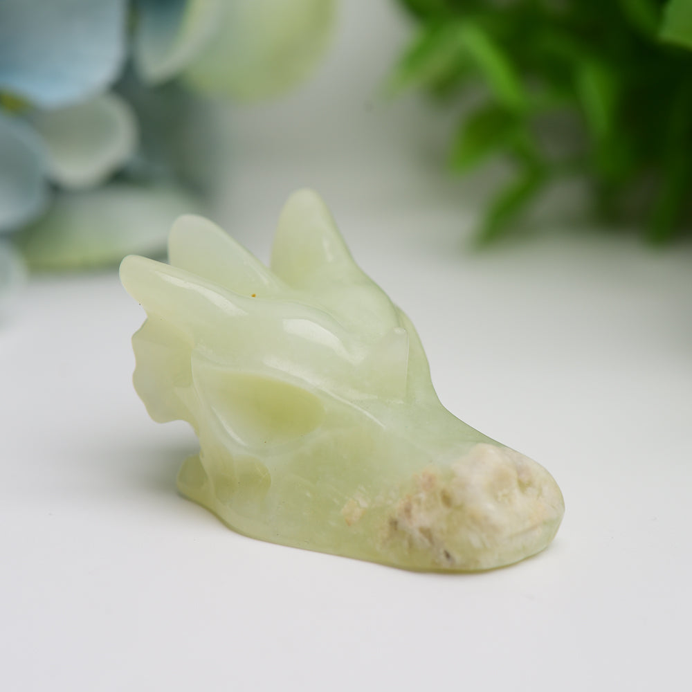 1.8" Mixed Crystal Dragon Head Animal Crystal Carving  Wholesale Crystals