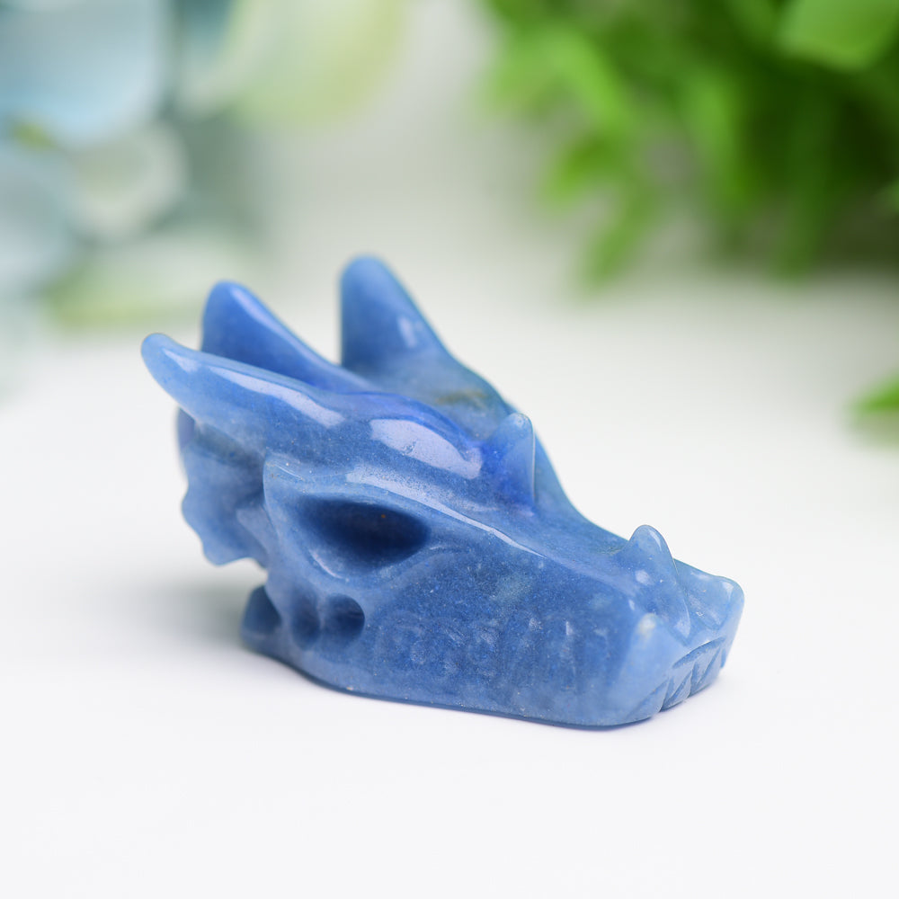 1.8" Mixed Crystal Dragon Head Animal Crystal Carving  Wholesale Crystals
