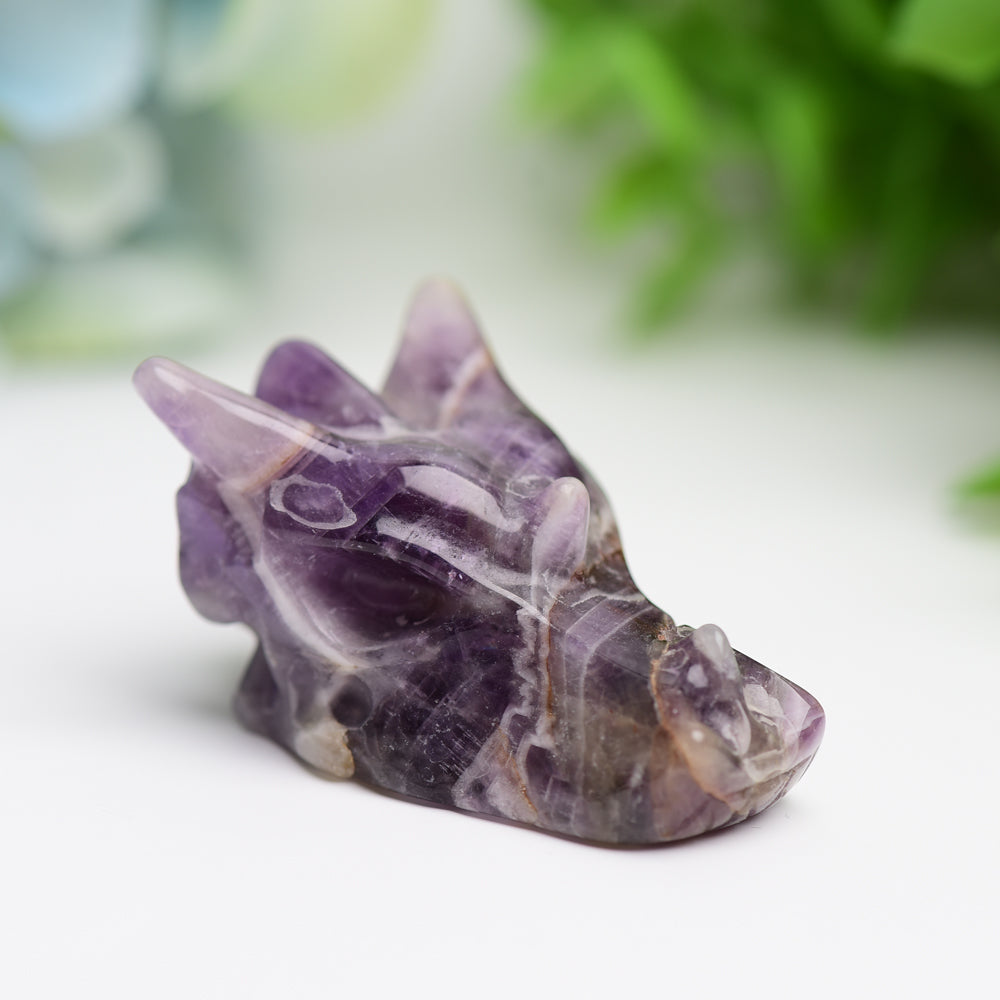 1.8" Mixed Crystal Dragon Head Animal Crystal Carving  Wholesale Crystals