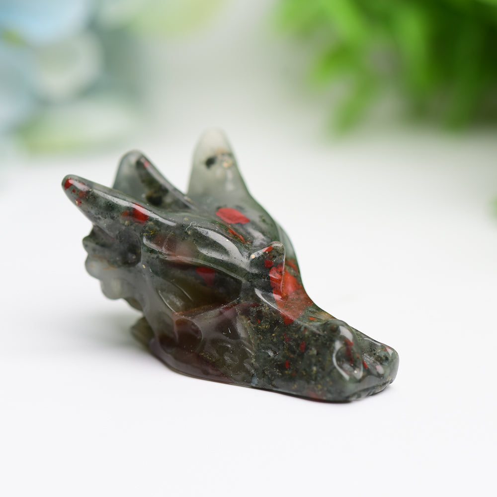 1.8" Mixed Crystal Dragon Head Animal Crystal Carving  Wholesale Crystals