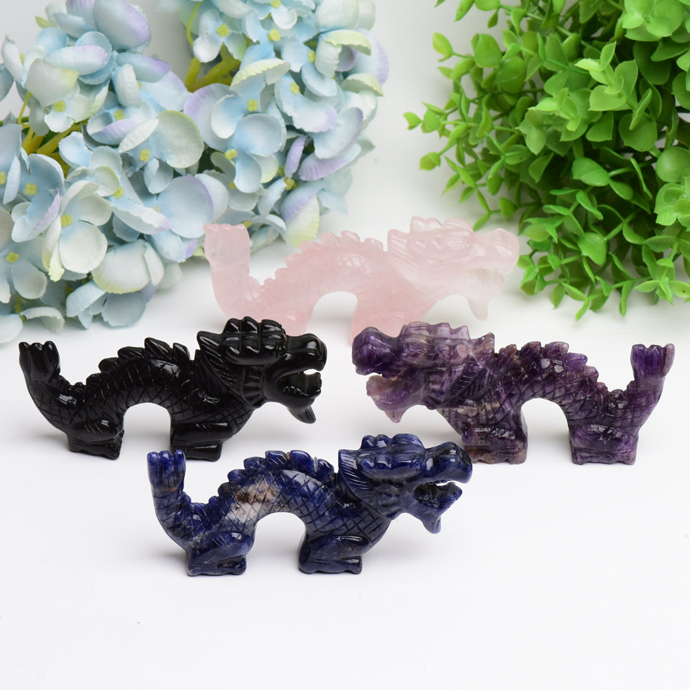 4.7" Dragon Animal Crystal Carving Free Form  Wholesale Crystals