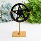 Mixed Crystal Pentagram Plate Carving with Metal Stand Bulk Wholesale  Wholesale Crystals
