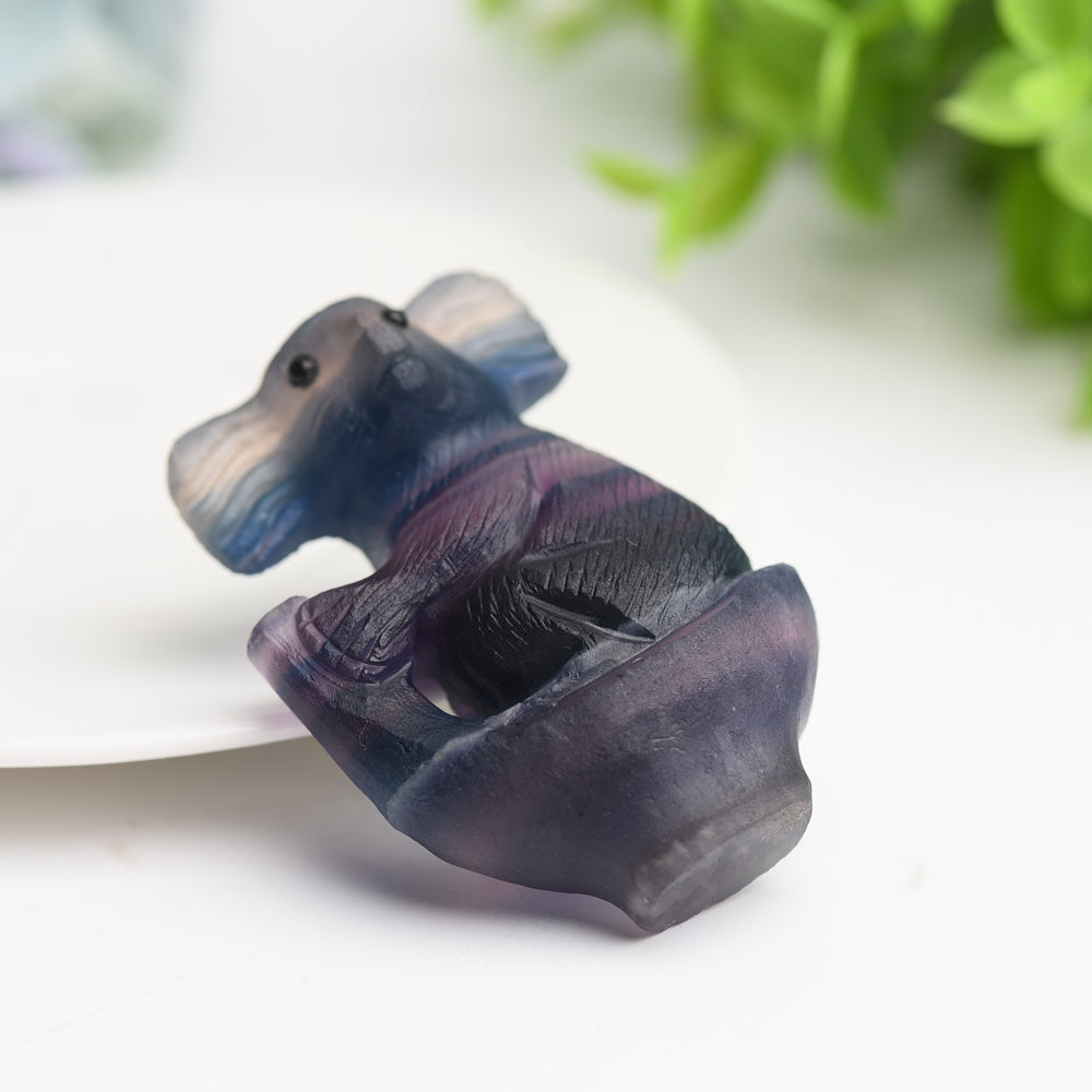 2.4" Rainbow Fluorite Koala Crystal Carving Bulk Wholesale  Wholesale Crystals