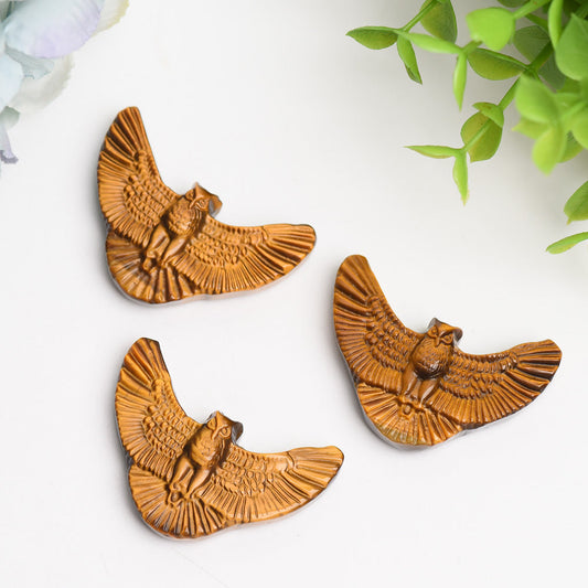 1.8" Yellow Tiger's Eye Flying Owl Bulk Wholesale  Wholesale Crystals