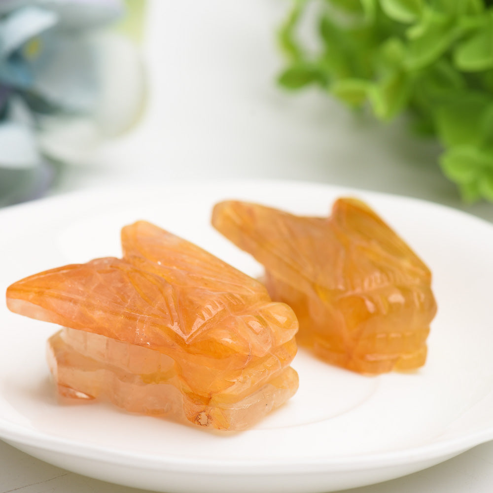 2.0" Golden Healer Cicada Crystal Carving Bulk Wholesale  Wholesale Crystals