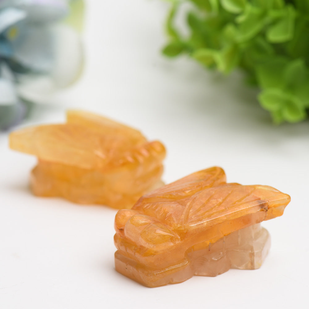 2.0" Golden Healer Cicada Crystal Carving Bulk Wholesale  Wholesale Crystals