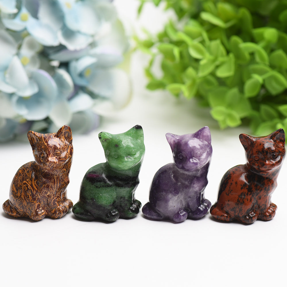 1.9" Mixed Crystal Cat Crystal Carving Bulk Wholesale  Wholesale Crystals