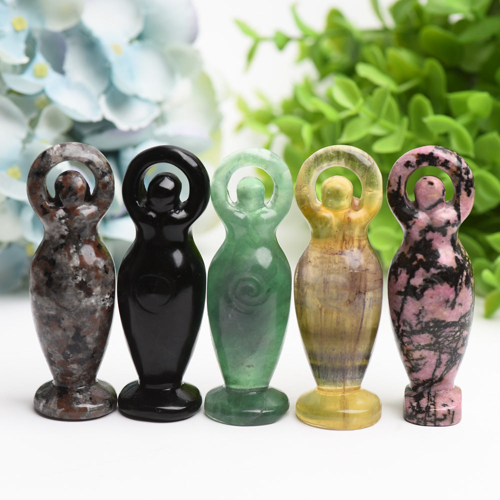 3.2" Mixed Crystal Goddess Carving Bulk Wholesale  Wholesale Crystals