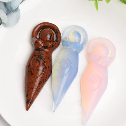 3.2" Mixed Crystal Flat Goddess Crystal Carving Bulk Wholesale  Wholesale Crystals