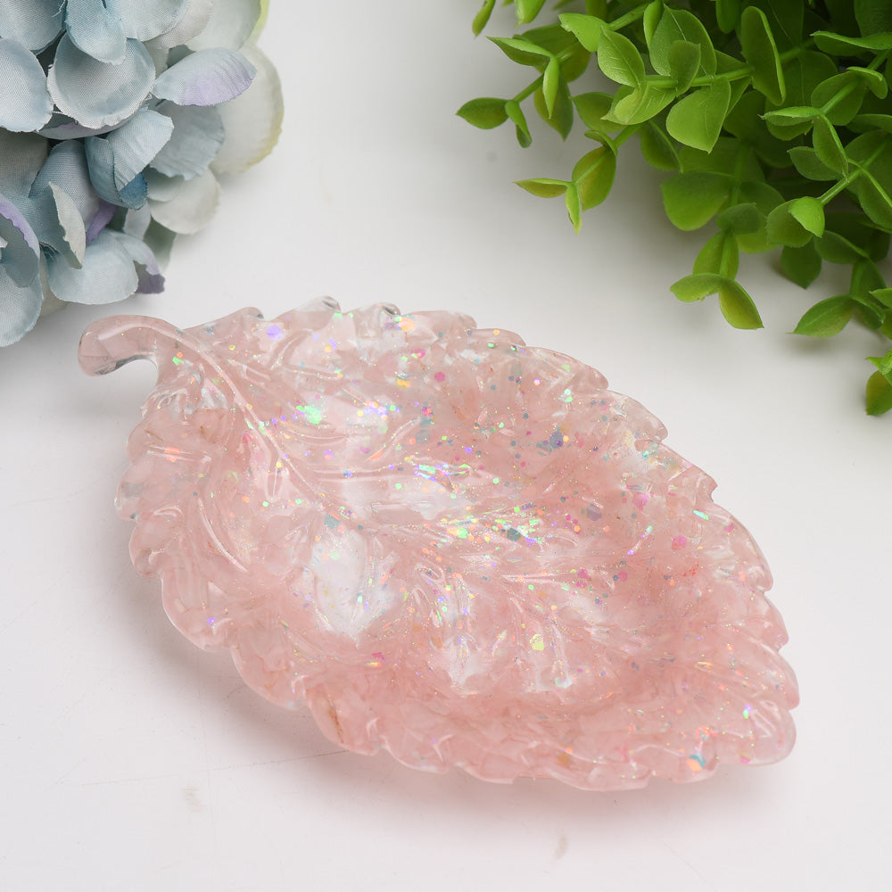 6.0" Resin Leaf Shape Plate Bulk Wholesale  Wholesale Crystals