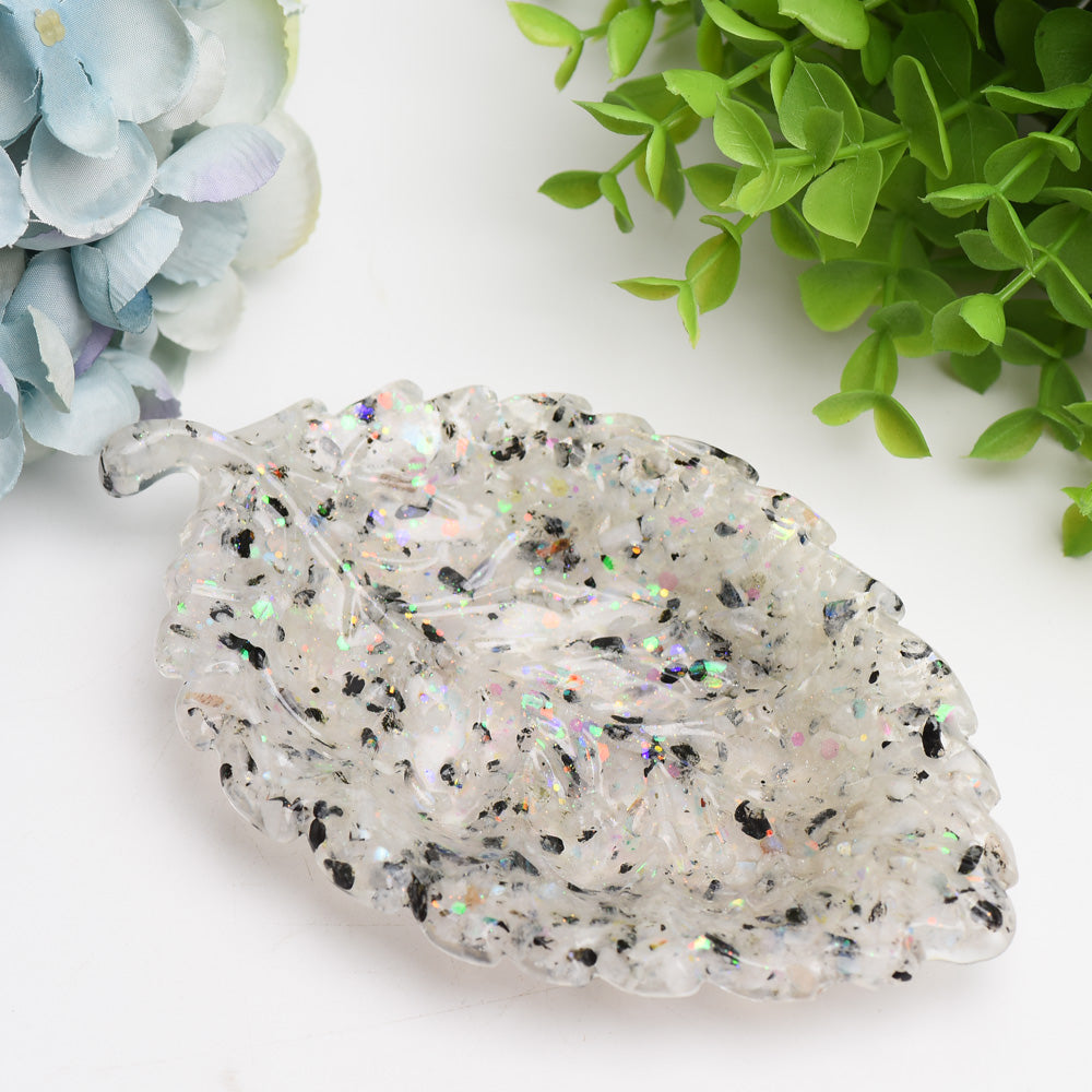 6.0" Resin Leaf Shape Plate Bulk Wholesale  Wholesale Crystals