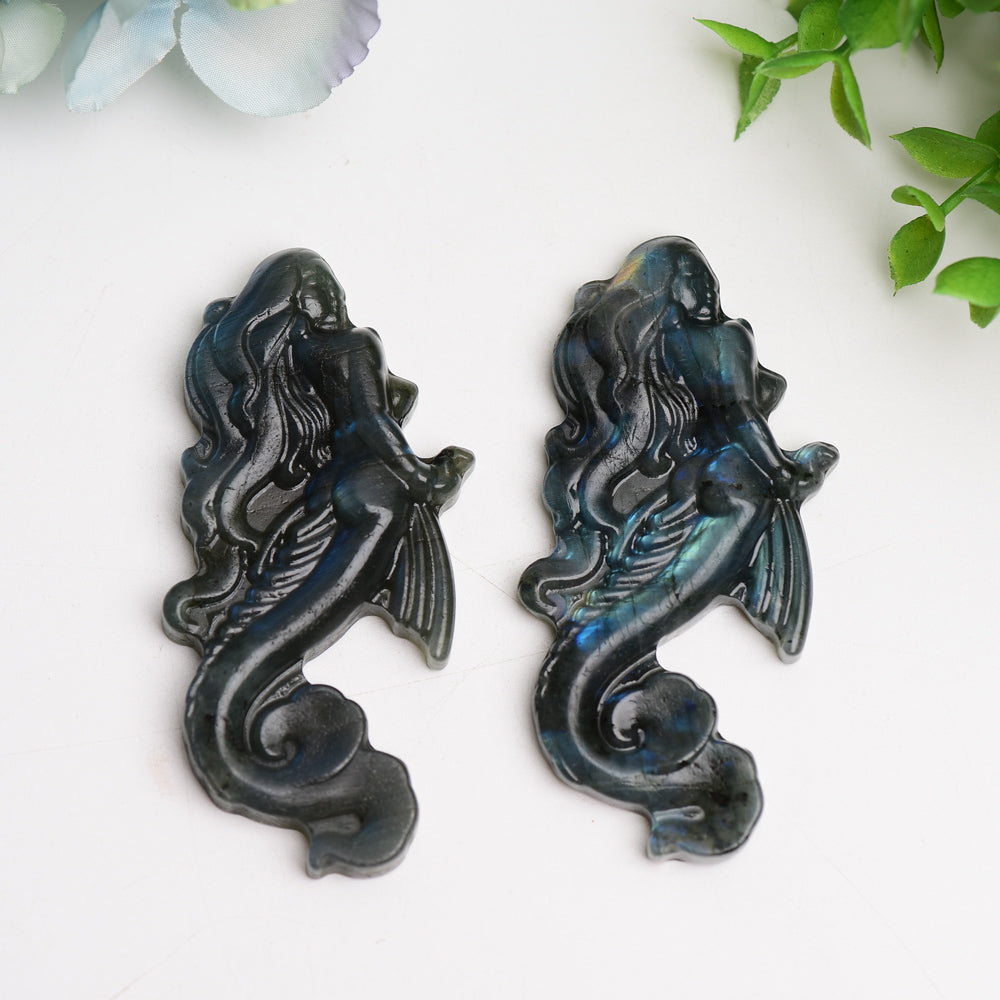 3.3" Labradorite Mermaid Crystal Carving Bulk Wholesale  Wholesale Crystals