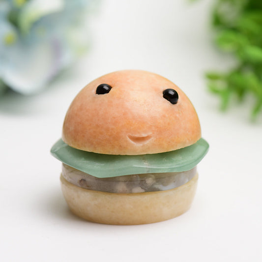 2.0" Clacite Green Aventurine Hamburger Carving Bulk Wholesale  Wholesale Crystals