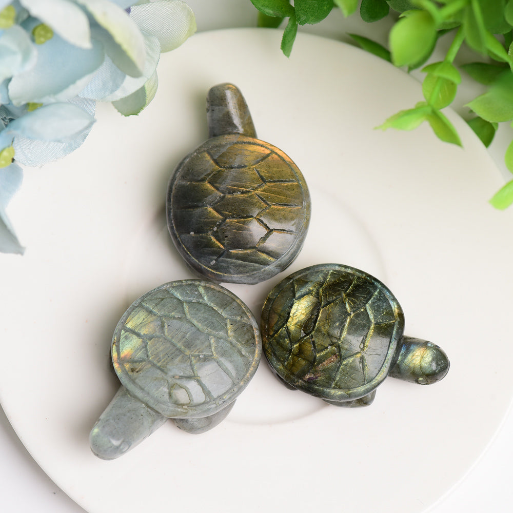 1.6" Labradorite Turtle Animal Crystal Carving  Wholesale Crystals