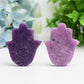 2.2" Purple Mica Hand with Evil's Eye Crystal Carving  Wholesale Crystals