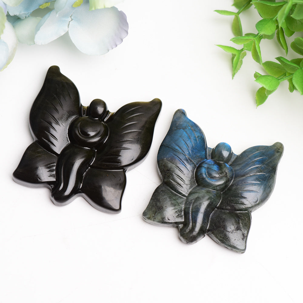 2.3" Labradorite Golden Obsidian Butterfly Fairy Bulk Wholesale  Wholesale Crystals