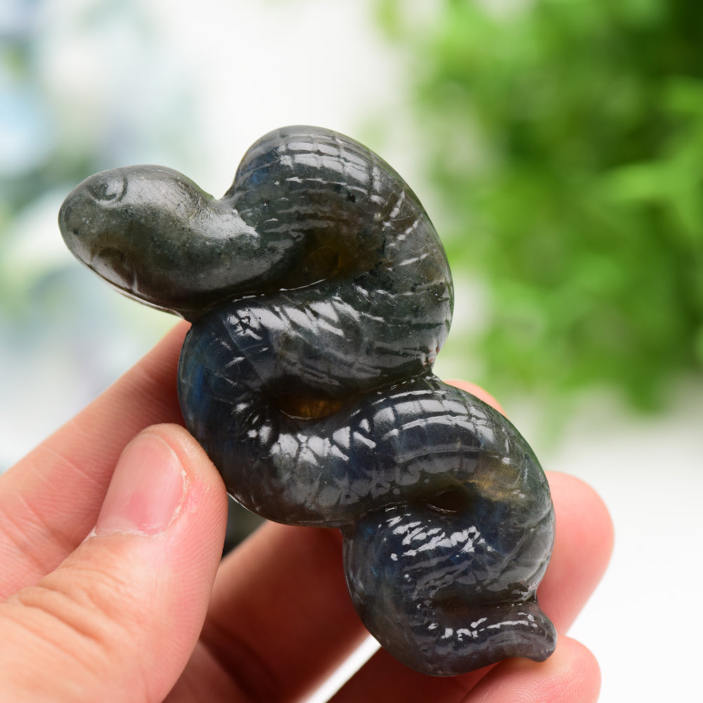 3.3" Labradorite Golden Obsidian Snake Carving Bulk Wholesale  Wholesale Crystals