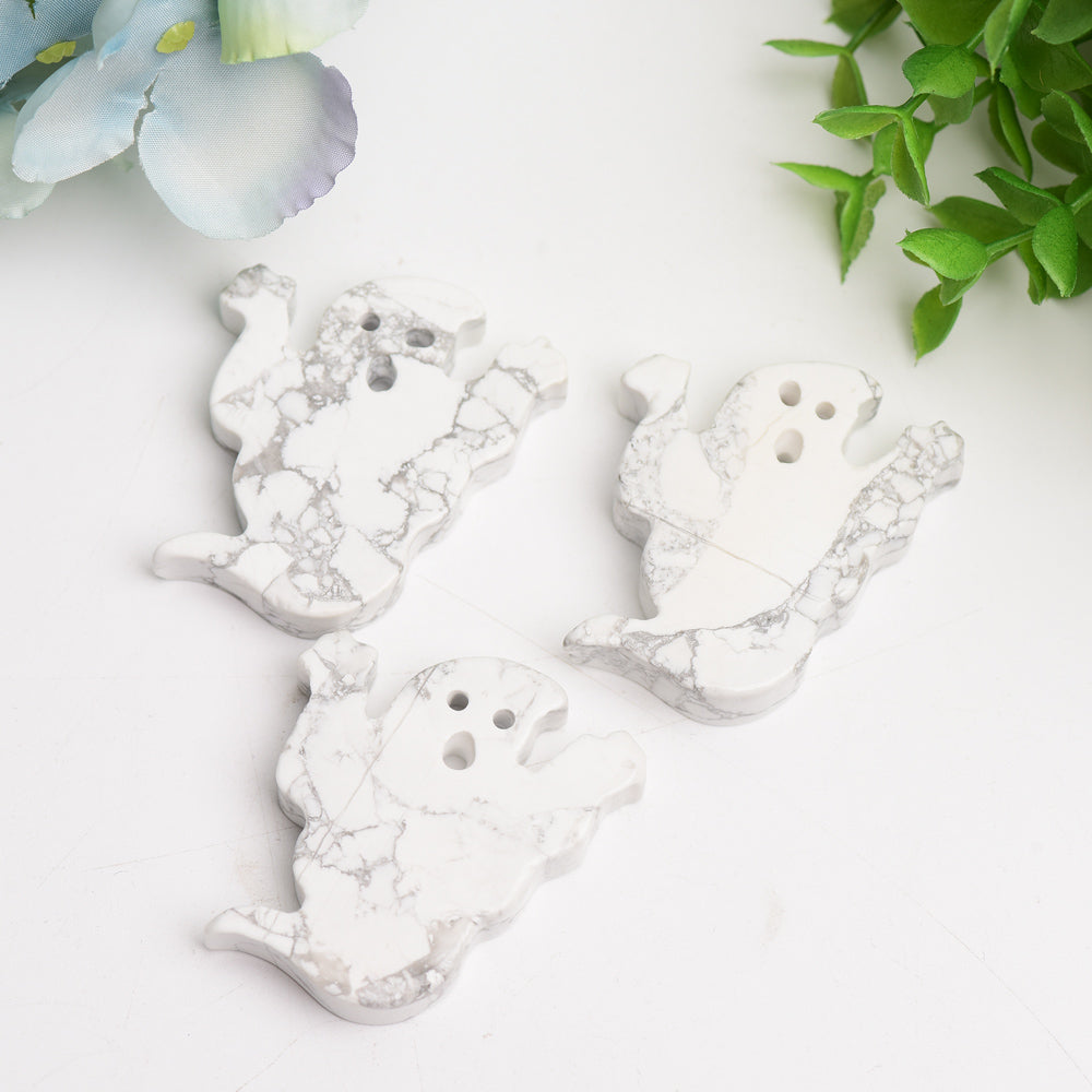 2.0" Howlite Ghost Carving for Halloween Decor Bulk Wholesale  Wholesale Crystals