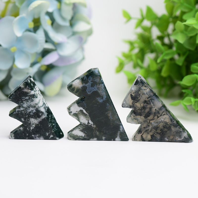2.0"-2.5" Moss Agate Mountain Shape Crystal Slab Bulk Wholsale  Wholesale Crystals