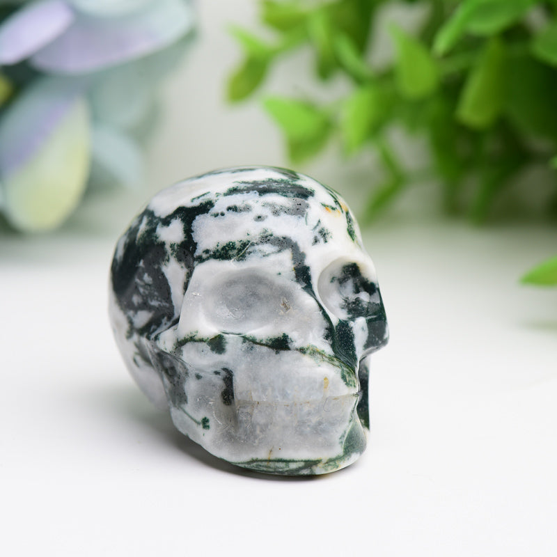 2.0" Moss Agate Crystal Skull Bulk Wholesale  Wholesale Crystals