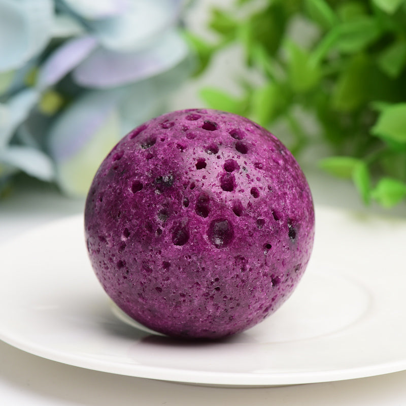 1.5"-1.8" Honey Comb In Ruby Crystal Sphere Bulk Wholesale  Wholesale Crystals