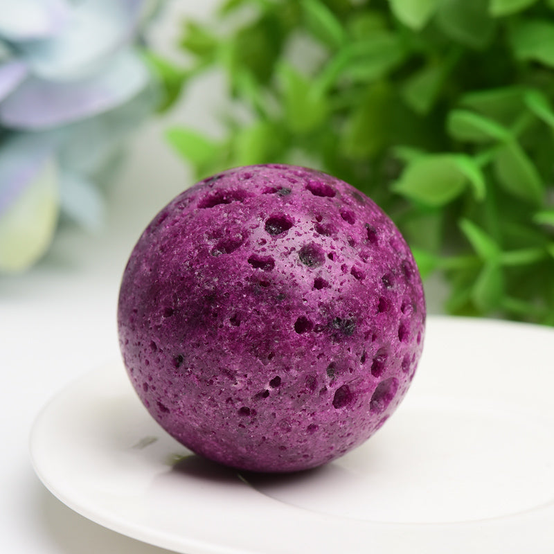 1.5"-1.8" Honey Comb In Ruby Crystal Sphere Bulk Wholesale  Wholesale Crystals