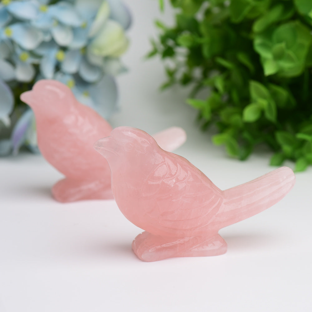 3.5" Rose Quartz Bird Crystal Carving Bulk Wholesale  Wholesale Crystals