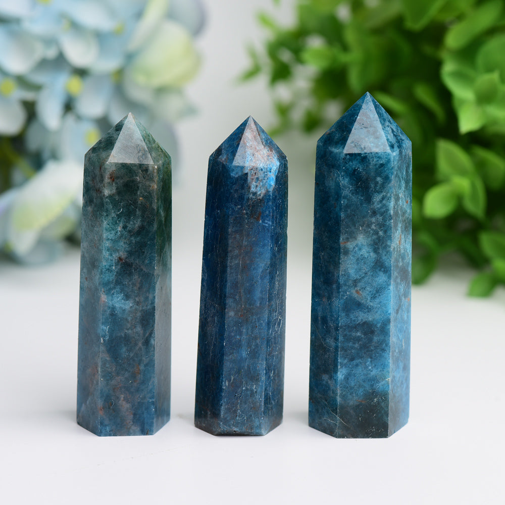 2.5"-4.0" Bule Apatite Crystal Point for Bulk Wholesale  Wholesale Crystals