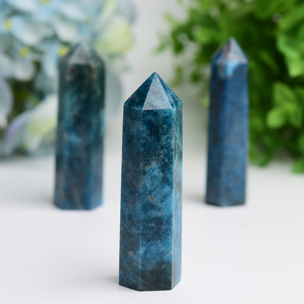 2.5"-4.0" Bule Apatite Crystal Point for Bulk Wholesale  Wholesale Crystals