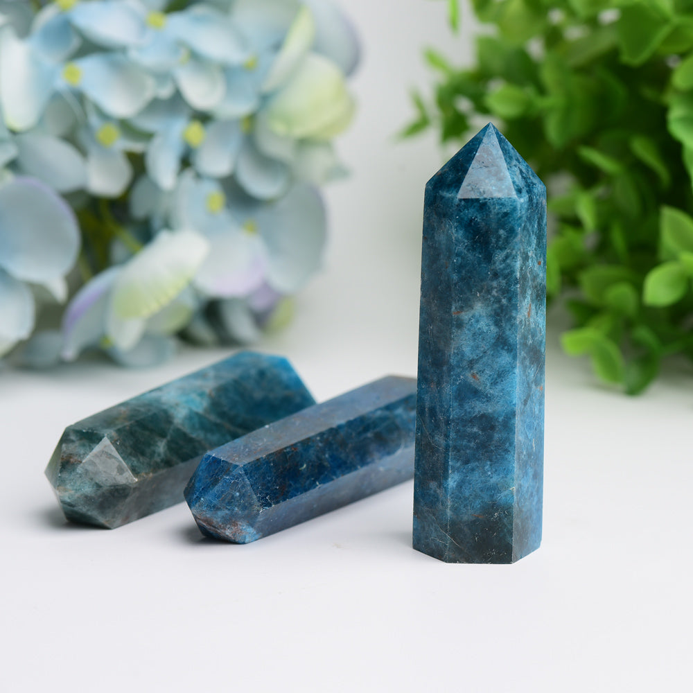 2.5"-4.0" Bule Apatite Crystal Point for Bulk Wholesale  Wholesale Crystals