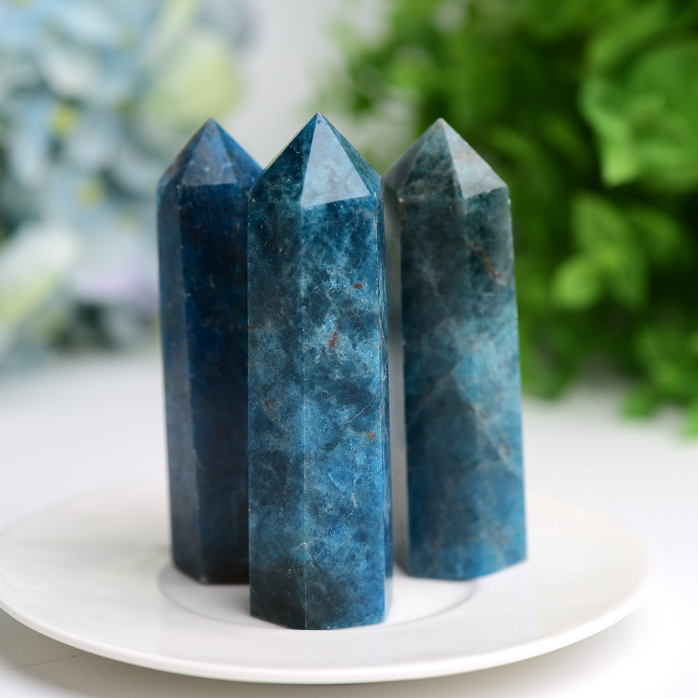 2.5"-4.0" Bule Apatite Crystal Point for Bulk Wholesale  Wholesale Crystals
