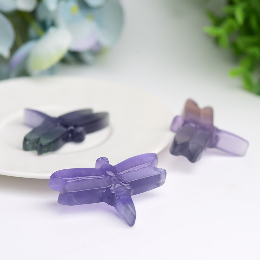 2.1" Fluorite Dragonfly Crystal Carving Bulk Wholesale  Wholesale Crystals