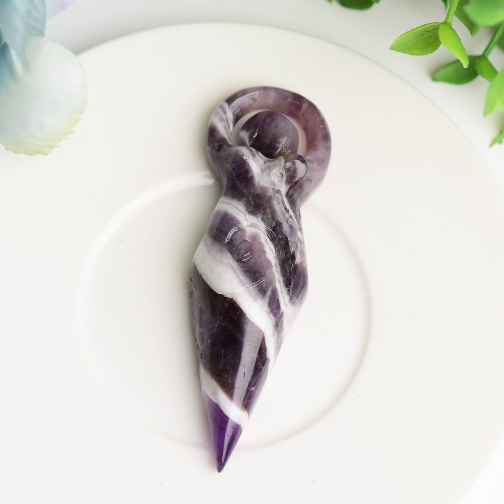 3.2" Mixed Crystal Flat Goddess Crystal Carving Bulk Wholesale  Wholesale Crystals