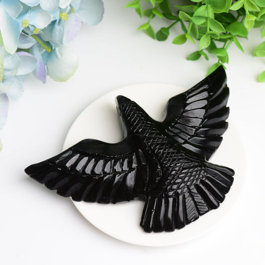 6.0" Black Obsidian Bird Crystal Carving Bulk Wholesale  Wholesale Crystals