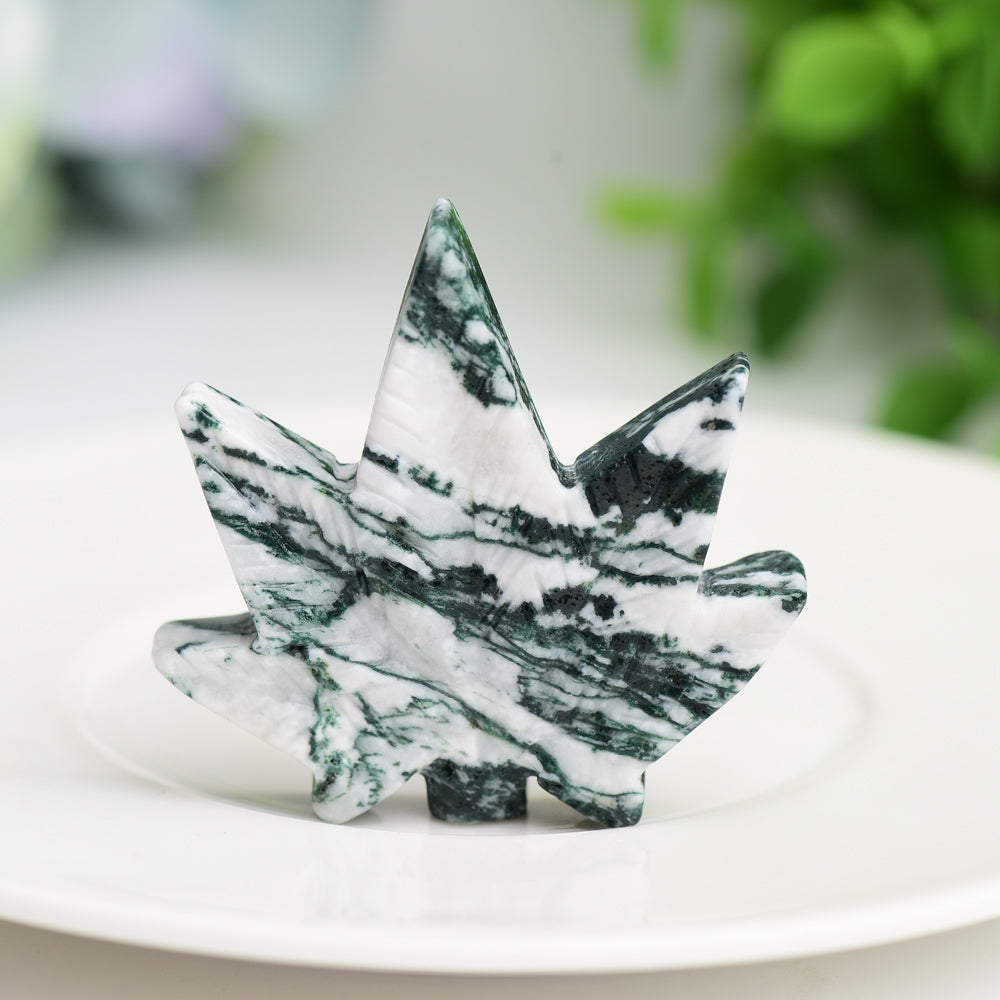 1.7" Mixed Crystal Maple Leaf Crystal Carving Bulk Wholesale  Wholesale Crystals