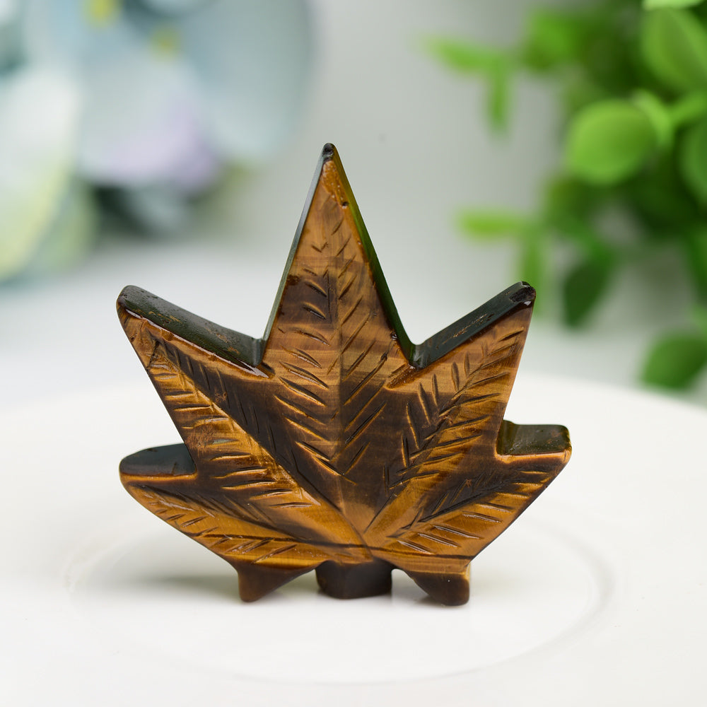 1.7" Mixed Crystal Maple Leaf Crystal Carving Bulk Wholesale  Wholesale Crystals