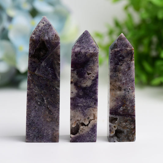 3.0"-4.5" Purple Sphalerite Crystal Tower  Wholesale Crystals