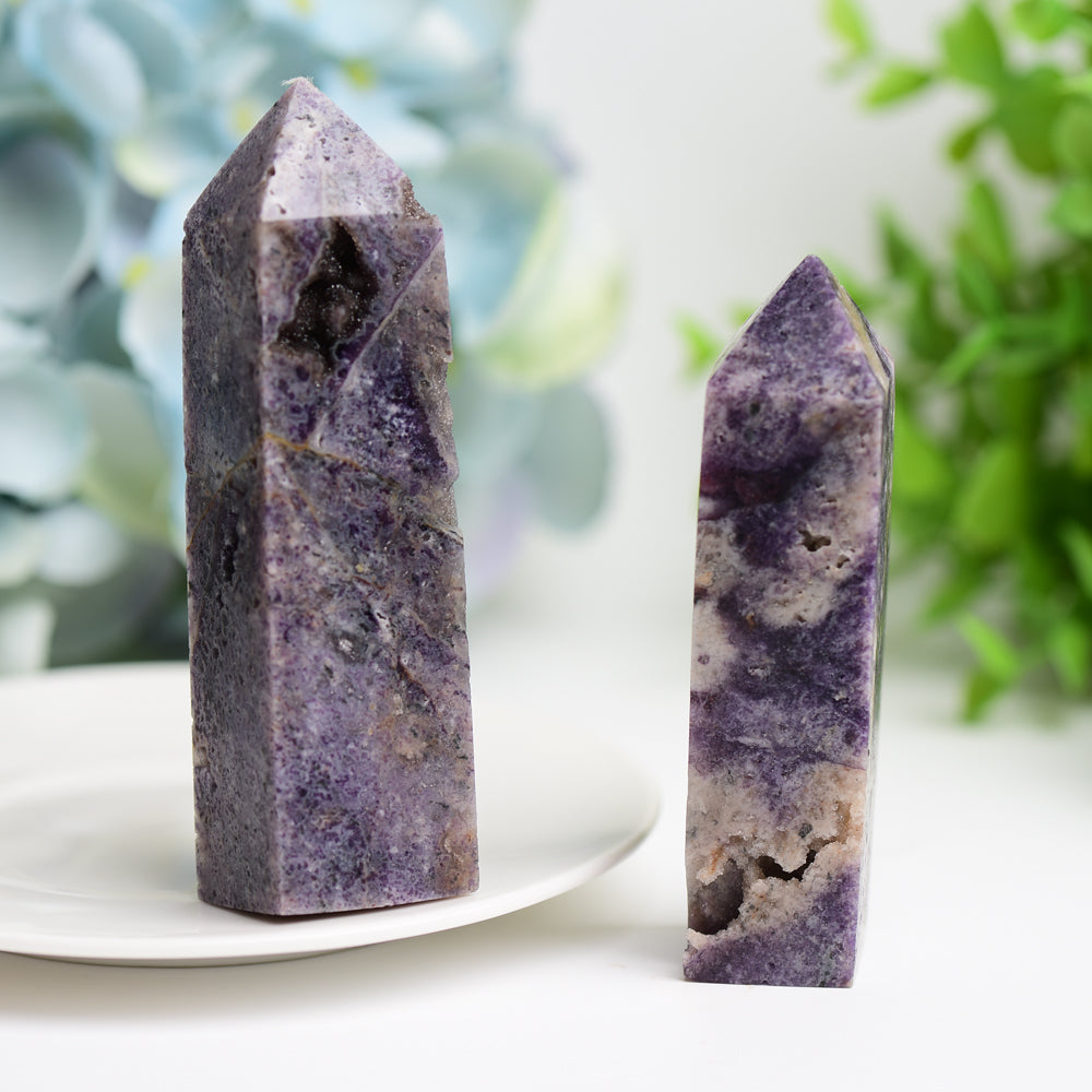 3.0"-4.5" Purple Sphalerite Crystal Tower  Wholesale Crystals
