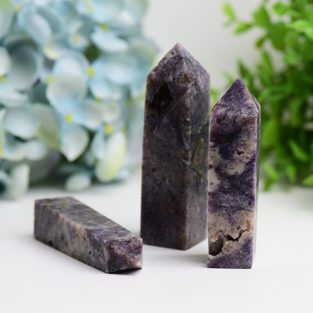 3.0"-4.5" Purple Sphalerite Crystal Tower  Wholesale Crystals