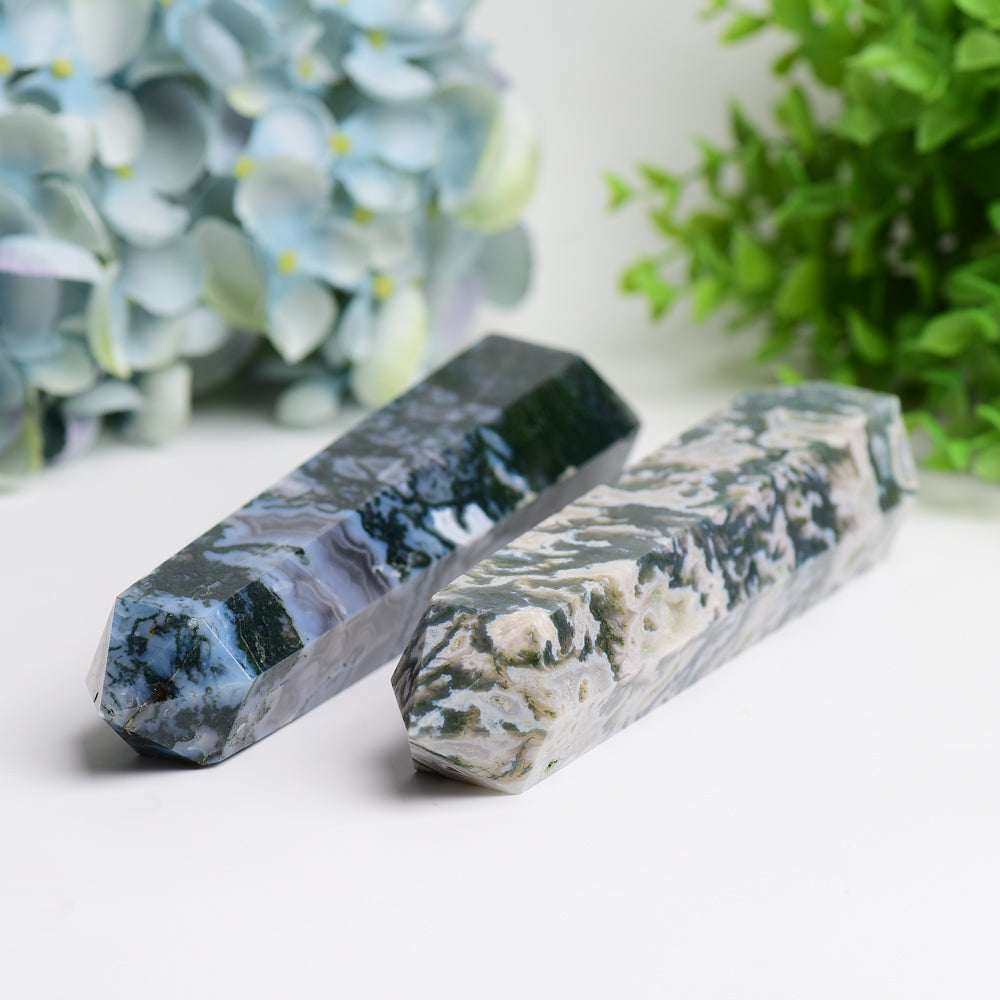 6.0" Moss Agate Crystal Tower Bulk Wholesale  Wholesale Crystals