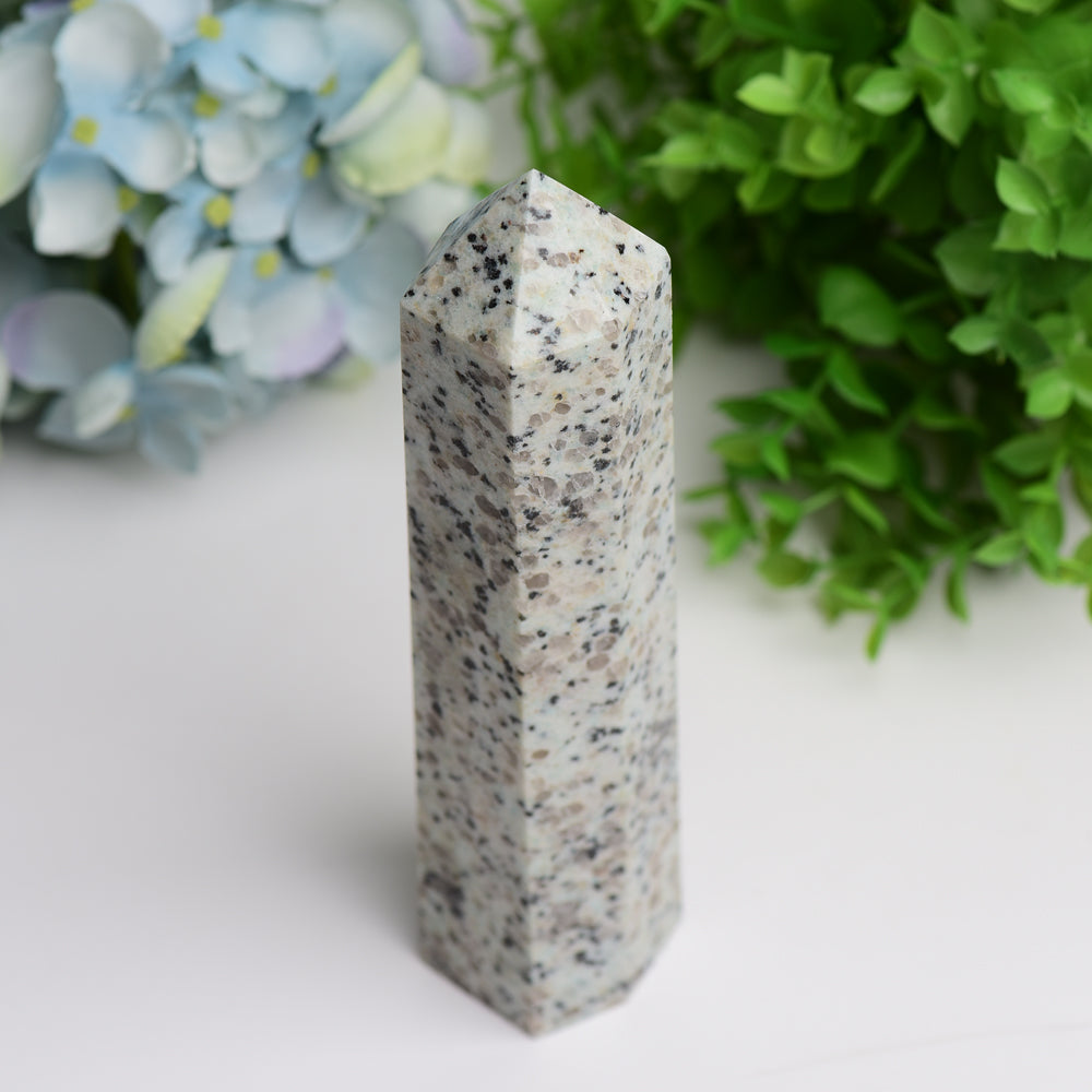 6.0"-8.0" Kiwi Jasper Crystal Tower  Wholesale Crystals