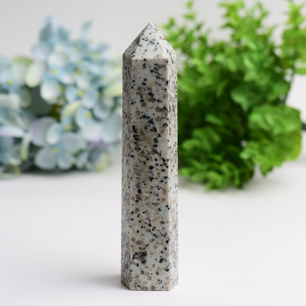 6.0"-8.0" Kiwi Jasper Crystal Tower  Wholesale Crystals